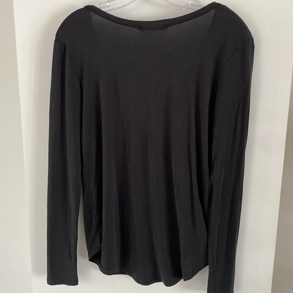 ANTISTAR black modal rounded hem long sleeve nmc-neck top S small - Picture 3 of 3